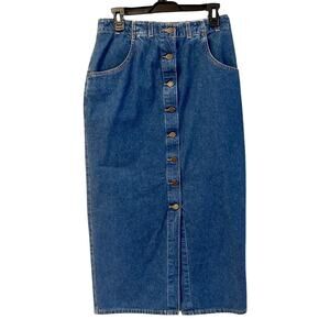 EDDIE BAUER women's VINTAGE maxi denim skirt - SIZE 8